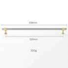 Nickel-Plated Brass Cabinet Handles – Gold and Matte Silver T-Bar Pulls for Wardrobes and Drawers 358mm Handles