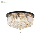 Nicole Elegance Meets Functionality: Black Flush Mount With Crystal Accents