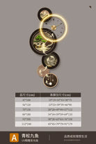 Dlight Decor Nine Fish Clock Wall Light Mural A / 47X100cm Wall Art