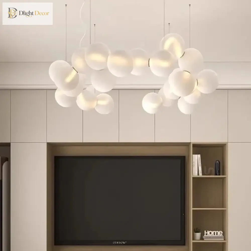 Nordic Linear Glass Pendant Chandelier – product view 6