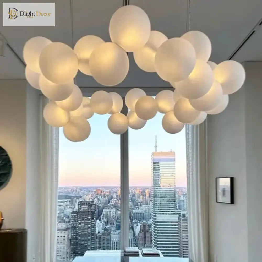 Nordic Linear Glass Pendant Chandelier – product view 3