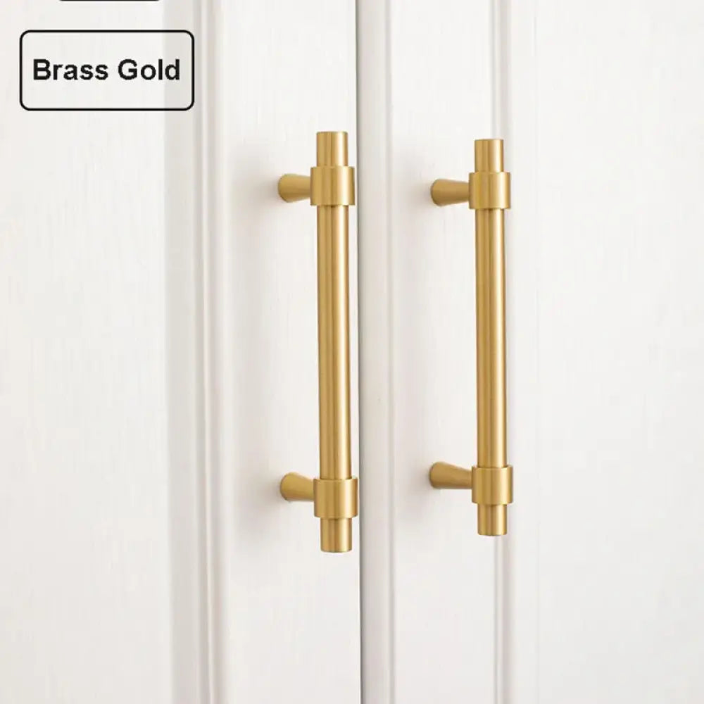 Nordic Brass Furniture Handles – Gold Black Chrome Cabinet Bar Pulls (50mm-500mm) Brass gold / 265mm x 224CC Handles