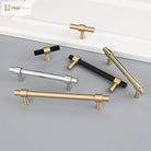 Nordic Brass Furniture Handles – Gold Black Chrome Cabinet Bar Pulls (50mm-500mm) Handles