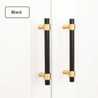 Nordic Brass Furniture Handles – Gold Black Chrome Cabinet Bar Pulls (50mm-500mm) Black / 500mmx 416CC Handles