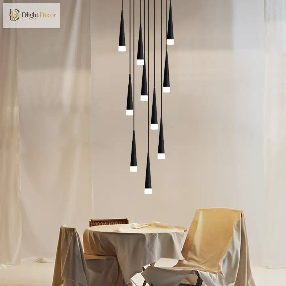 Contemporary Stair Chandelier - Elevate Your Duplex Apartment With Nordic Loft Elegance Pendant