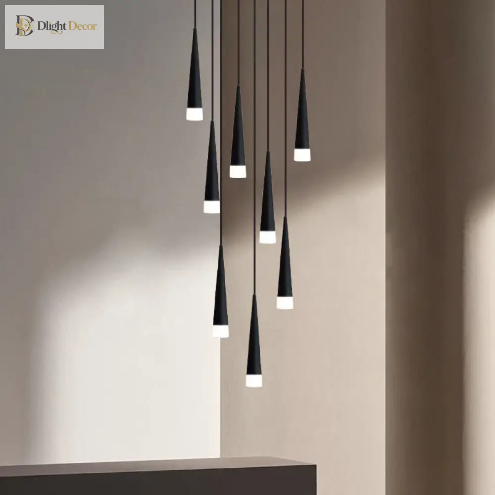 Contemporary Stair Chandelier - Elevate Your Duplex Apartment With Nordic Loft Elegance Pendant