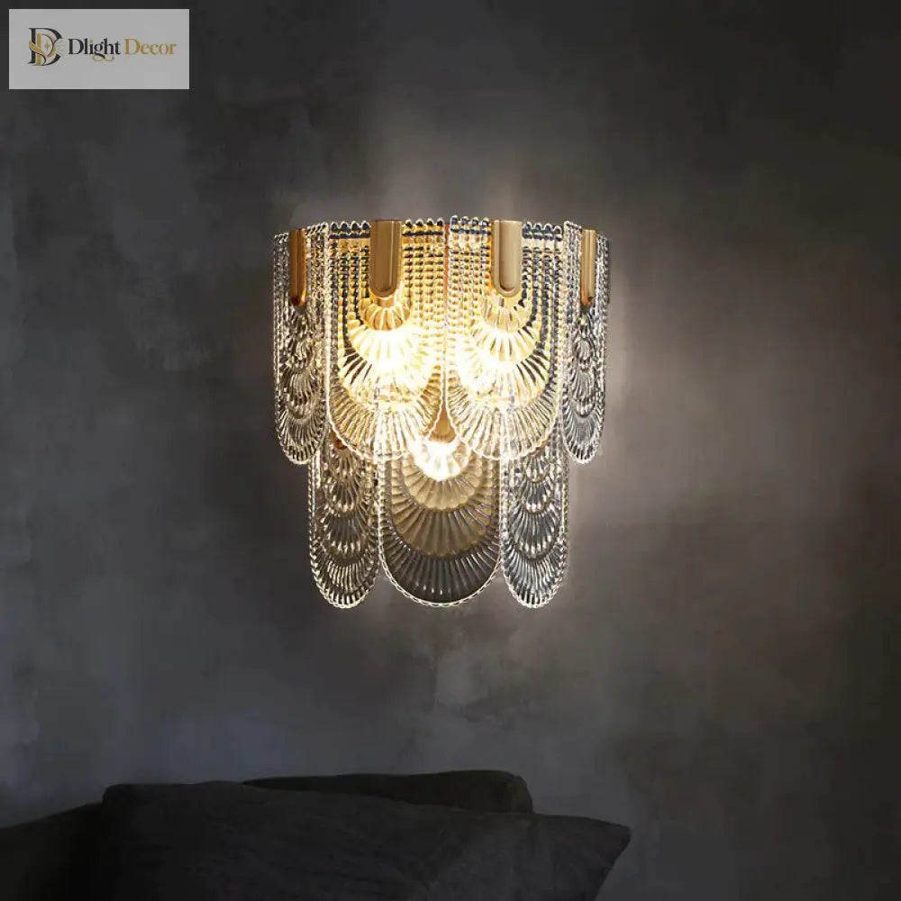 Nordic Light Luxury Creative Bedroom Bedside Copper Wall Lamp Lamps