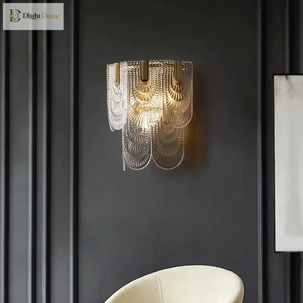 Nordic Light Luxury Creative Bedroom Bedside Copper Wall Lamp Lamps