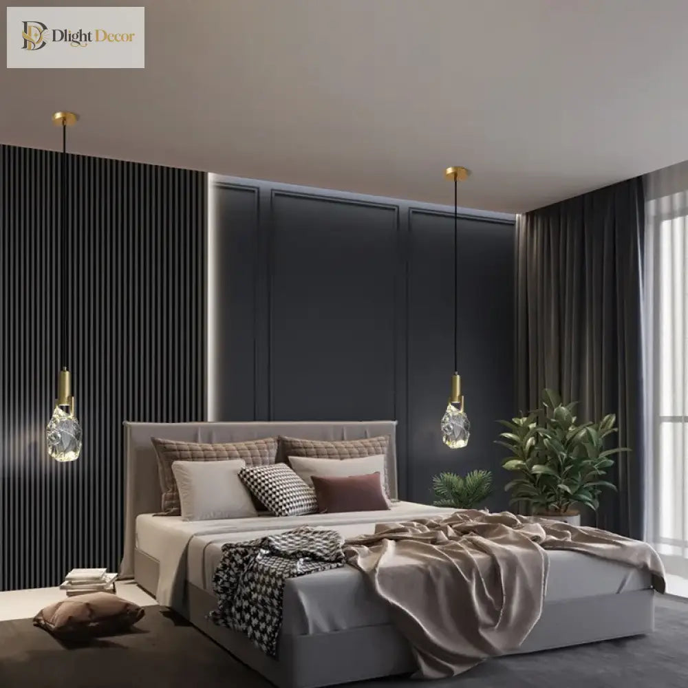 Nordic Pendant Light Gold Luxury Italian Design Crystal Dining Room Kitchen Suspension Indoor