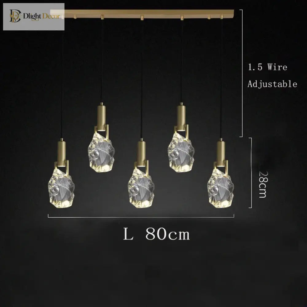 Nordic Pendant Light Gold Luxury Italian Design Crystal Dining Room Kitchen Suspension Indoor