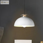 Nordic Style Aluminum Dome Pendant Lamp - Grey/White For Snack Bars
