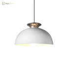 Nordic Style Aluminum Dome Pendant Lamp - Grey/White For Snack Bars