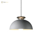 Nordic Style Aluminum Dome Pendant Lamp - Grey/White For Snack Bars