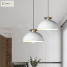 Nordic Style Aluminum Dome Pendant Lamp - Grey/White For Snack Bars