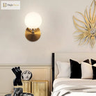 Nordic Gold Wall Lamp With Glass Orb Shade - Elegant Lighting For Bathroom Bedside Hotel Aisle And