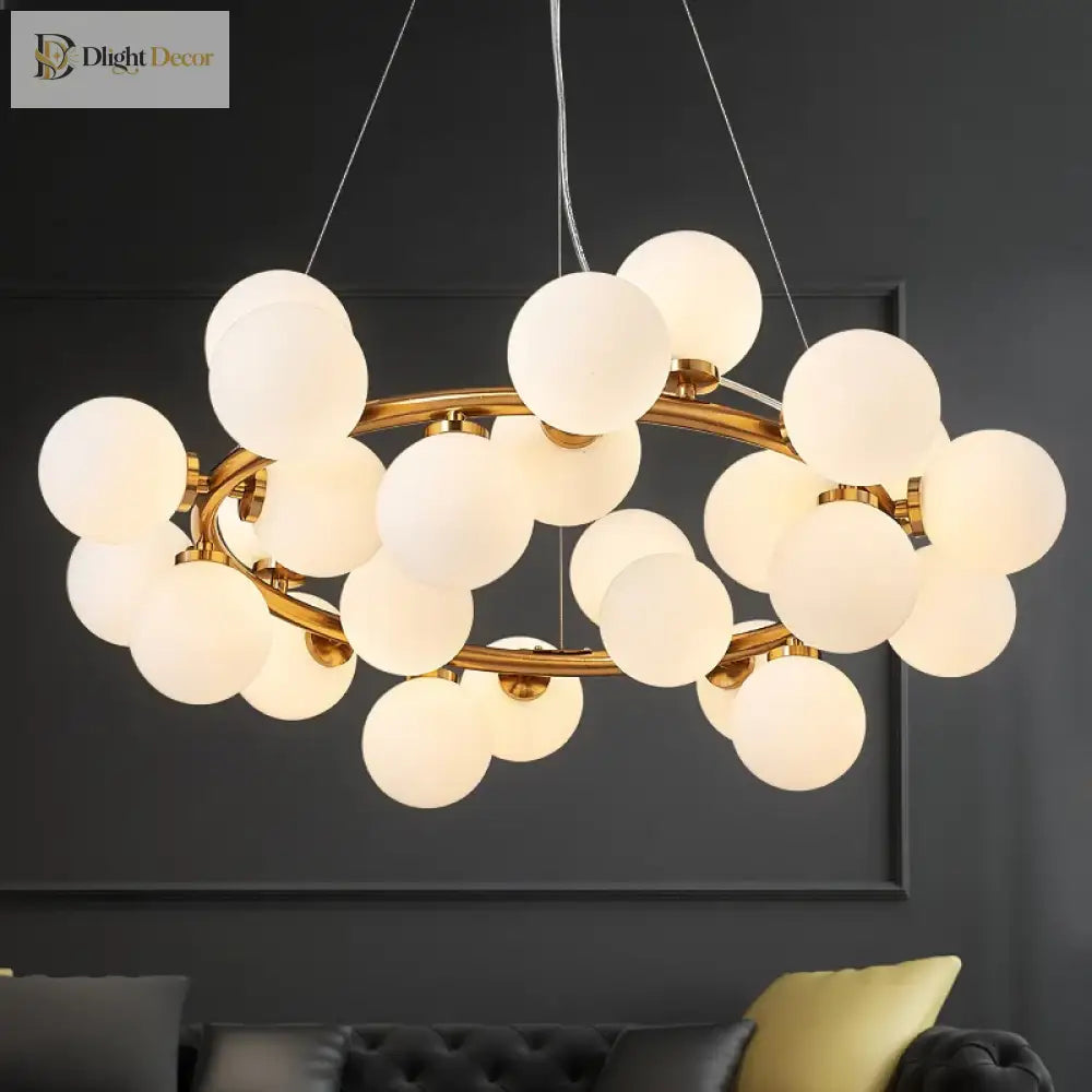 Nordic White Glass Ball Pendant Lamp - Versatile Lighting For Living Rooms Bedrooms Kitchens And
