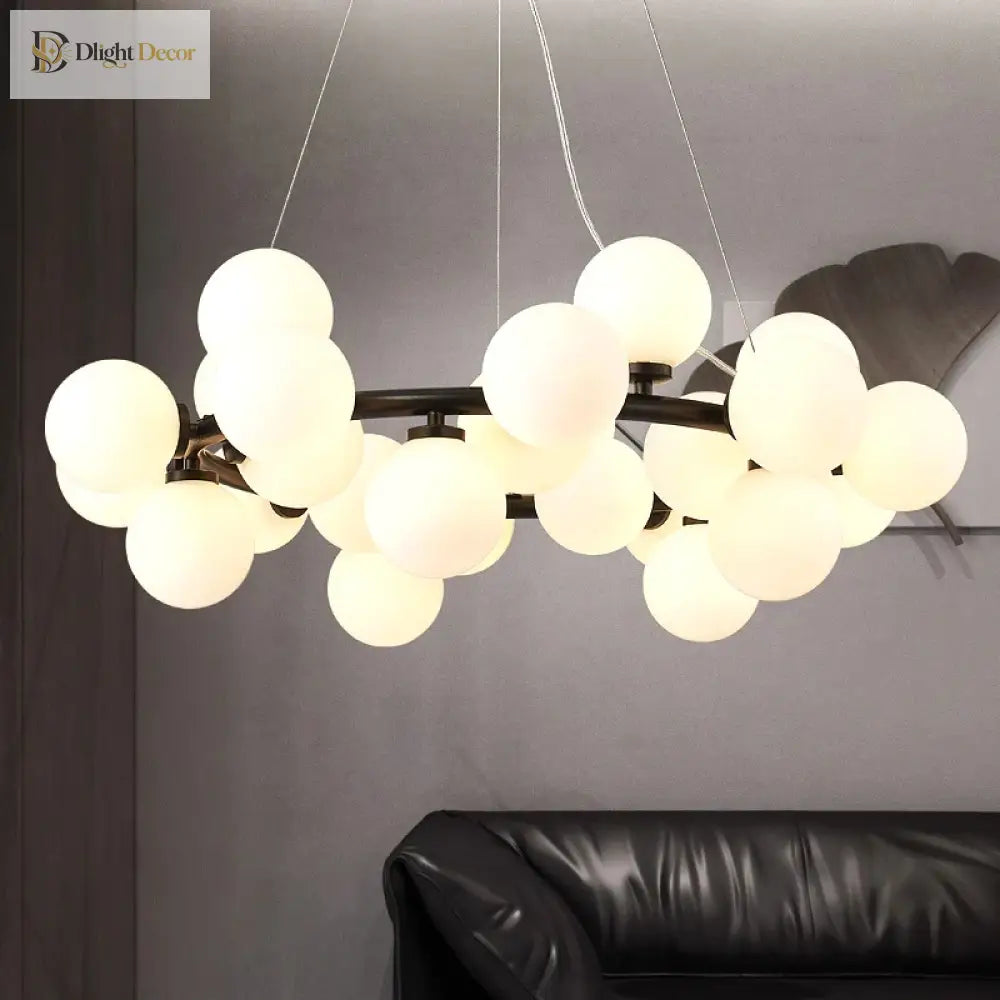 Nordic White Glass Ball Pendant Lamp - Versatile Lighting For Living Rooms Bedrooms Kitchens And