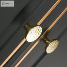 Nordic Handmade Brass Hammered Cabinet Handles – High-End Pulls for Drawers Wardrobes and Kitchen Furniture Knobs