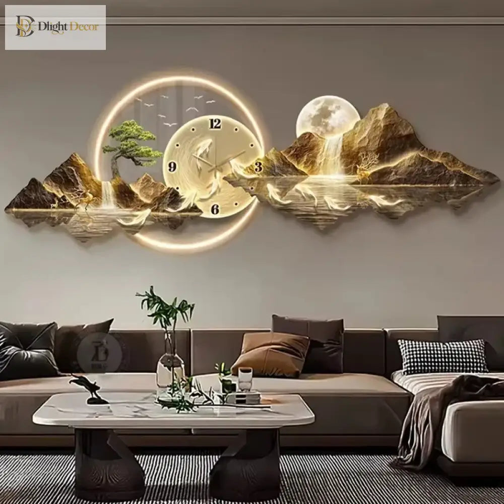 Dlight Decor Nordic Silent LED Wall Clock Light Wall Art