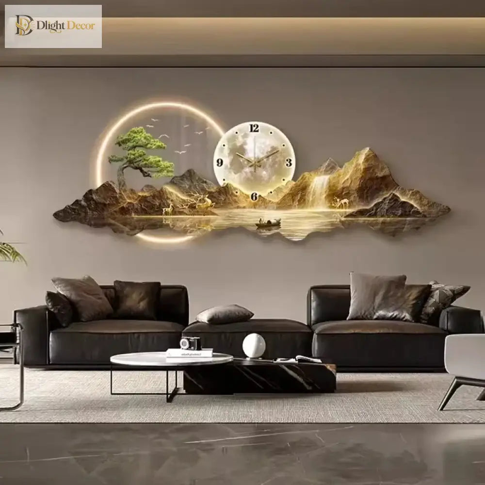 Dlight Decor Nordic Silent LED Wall Clock Light Wall Art