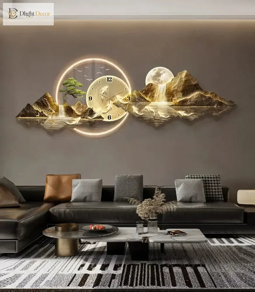 Dlight Decor Nordic Silent LED Wall Clock Light Wall Art