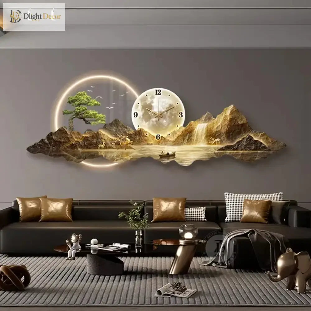 Dlight Decor Nordic Silent LED Wall Clock Light Wall Art