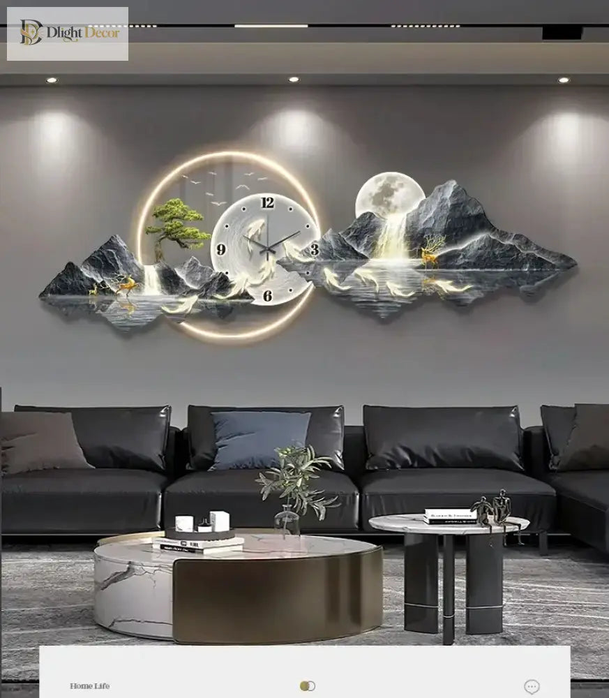 Dlight Decor Nordic Silent LED Wall Clock Light Wall Art