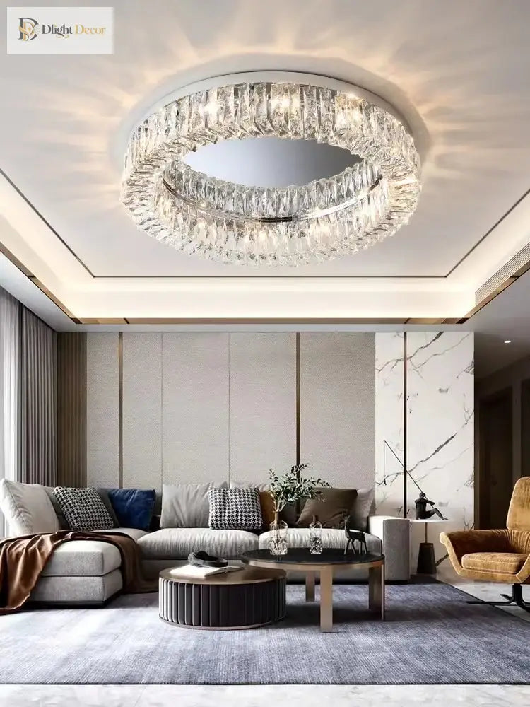 Simple Modern Clean Crystal Ceiling Lamp - New Design Light Luxury For Living Rooms And Bedrooms