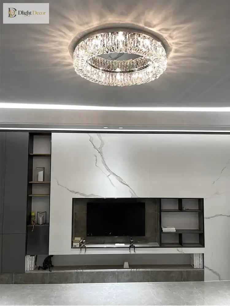Simple Modern Clean Crystal Ceiling Lamp - New Design Light Luxury For Living Rooms And Bedrooms
