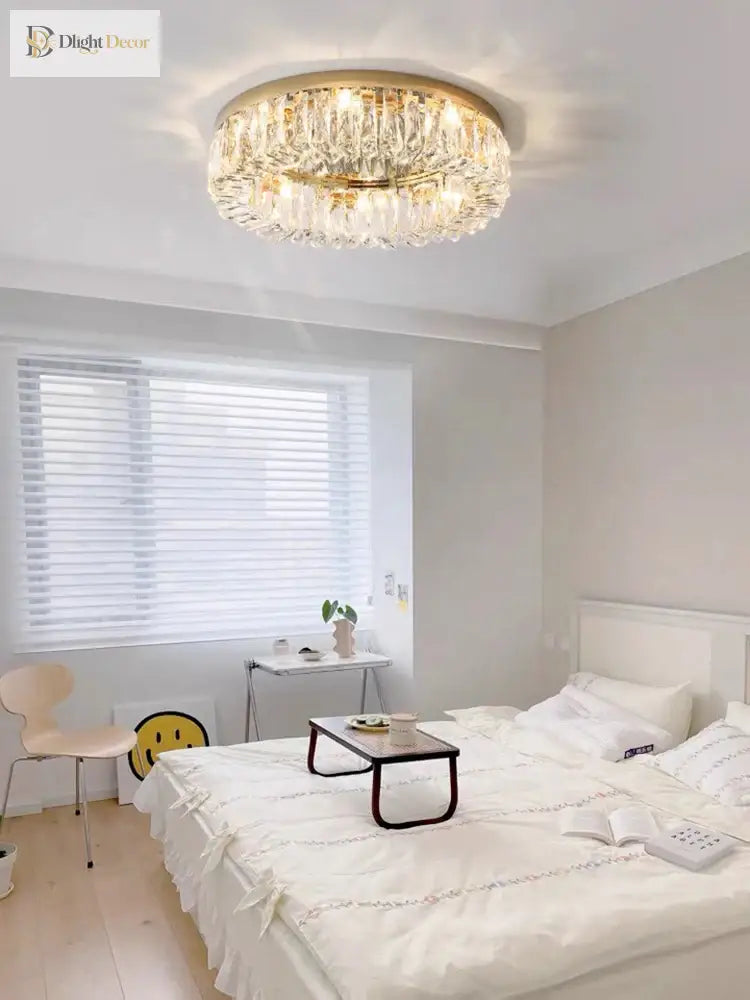 Simple Modern Clean Crystal Ceiling Lamp - New Design Light Luxury For Living Rooms And Bedrooms