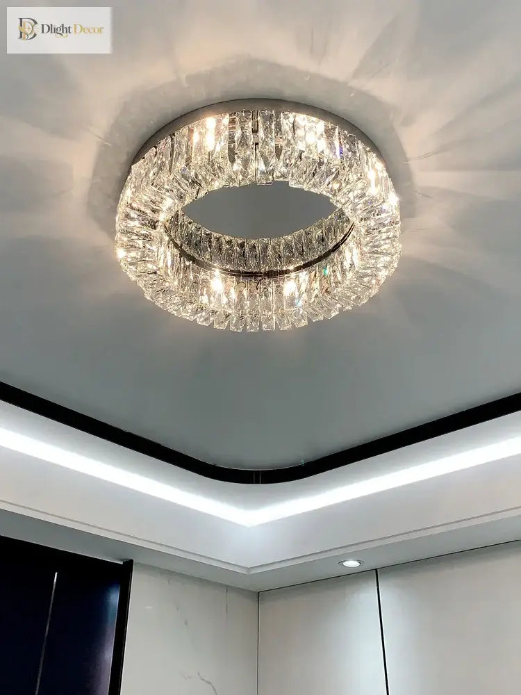 Simple Modern Clean Crystal Ceiling Lamp - New Design Light Luxury For Living Rooms And Bedrooms
