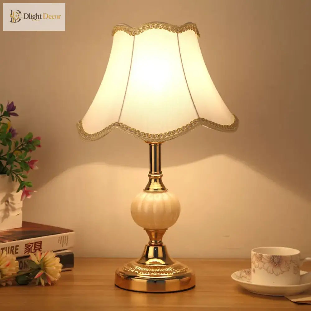 European - Style Glass Desk Lamp - Nordic Bedroom Bedside With Modern Retro Wrought Iron Design
