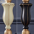 Resin lamp base close-up in cream or black with gold decorative accents.