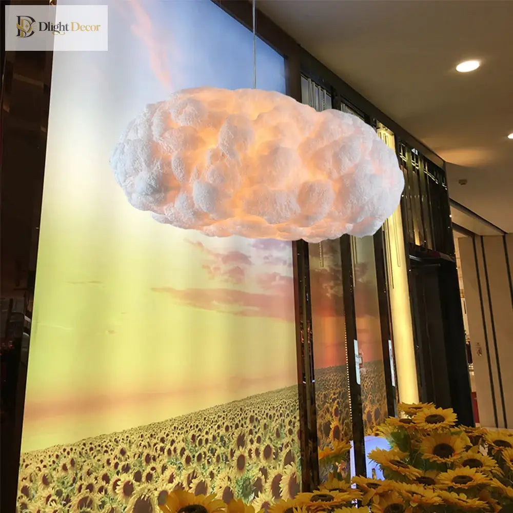 Nordic Clouds Pendant Lights - Ideal For Hotel Lobby And Restaurant Decor Unique Silk Lamp Dark