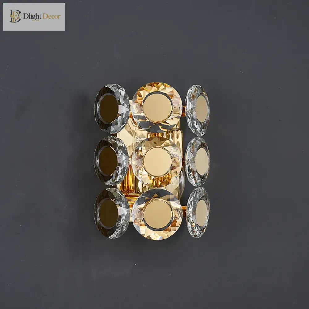 Nova New Design Creative Round Crystal Wall Lamp Art Sun Modeling Background Hallway Stairwell