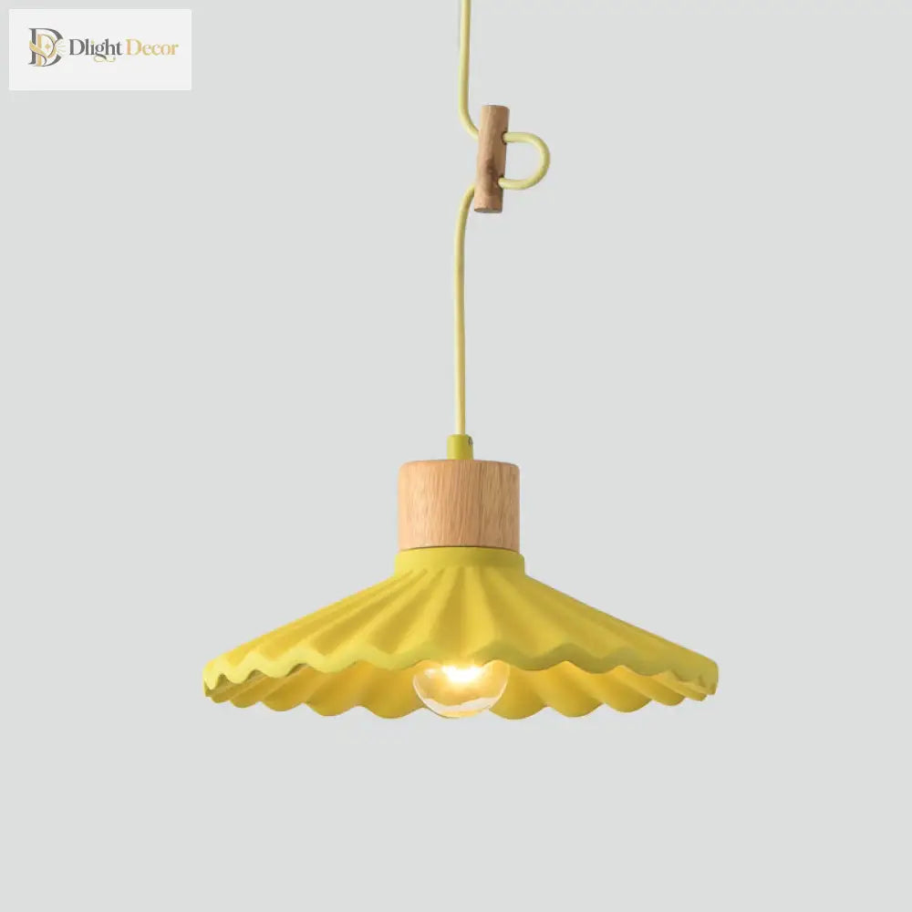 Modern Mini Colorful Pendant Light With Lovely Cement Saucer Shade For Bedroom