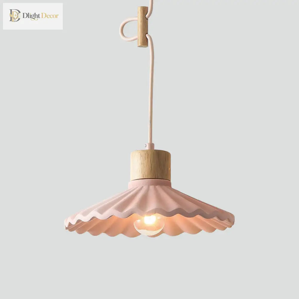 Modern Mini Colorful Pendant Light With Lovely Cement Saucer Shade For Bedroom