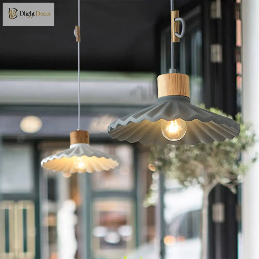 Modern Mini Colorful Pendant Light With Lovely Cement Saucer Shade For Bedroom