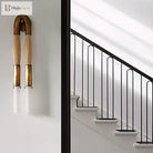 Novelty Wall Lamp - Old Gold Silver And Black Metal With Cloth Shade For Dining Room Bedroom Foyer