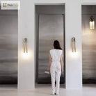 Novelty Wall Lamp - Old Gold Silver And Black Metal With Cloth Shade For Dining Room Bedroom Foyer