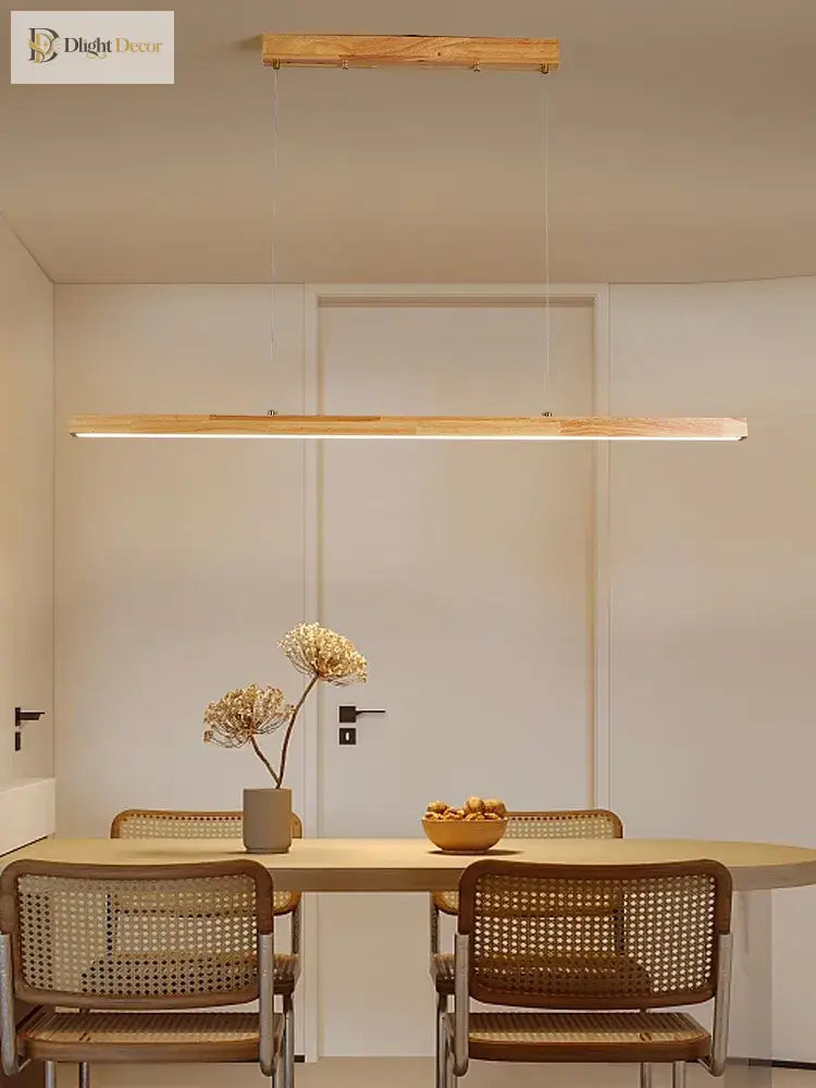 Contemporary Wooden Chandelier - Ideal For Dining Rooms Kitchens Shops And Long Tables With Led