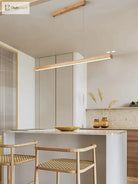 Contemporary Wooden Chandelier - Ideal For Dining Rooms Kitchens Shops And Long Tables With Led