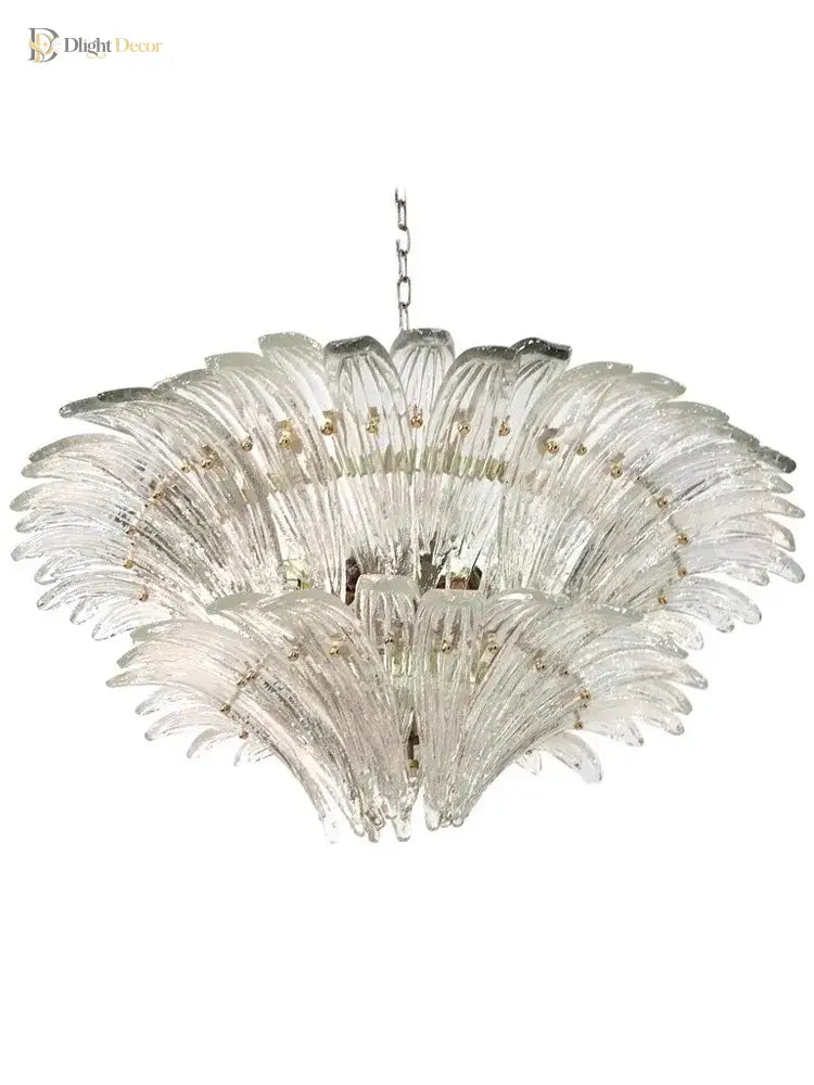 Odette French Vintage Murano Glass LED Chandelier for Living Room & Staircase