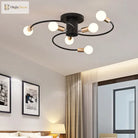 Olivia’s Modern Black & Gold Spiral Ceiling Lamp