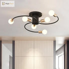 Olivia’s Modern Black & Gold Spiral Ceiling Lamp
