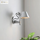 Olivia’s Adjustable Metal Truncated Cone Wall Sconce - Industrial Chic For Bedside Lighting In