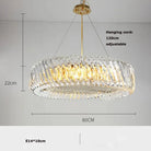 Olivia’s Art Deco Crystal Glass Led Chandelier 80Cm / Gold Frame Warm Light Chandelier