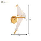 Origami Bird Led Wall Sconce In Gold: Warm/White Bedroom Lighting Fixture