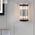 Paige Elegance Meets Adjustability: Black & Gold Crystal Wall Sconce