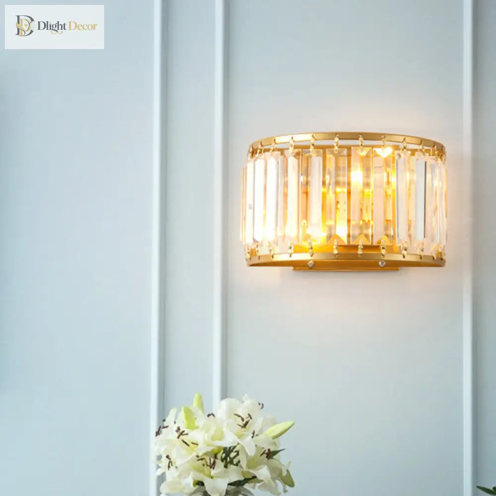 Payton Elegance Meets Prismatic Brilliance: The Gold Wall Lamp With Crystal Shade